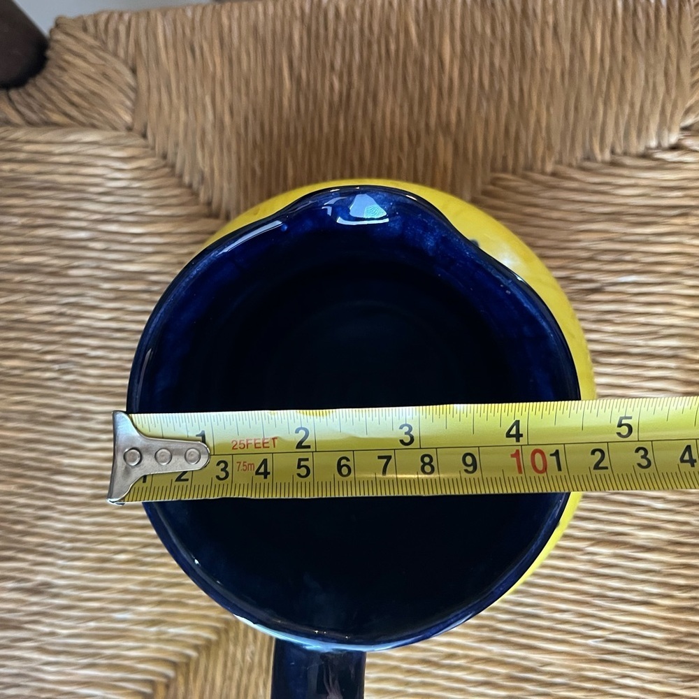 Cynthia Cupples Pottery Signed Rare Vintage Jug Blue and Yellow pitcher CANADA - Picture 7 of 9